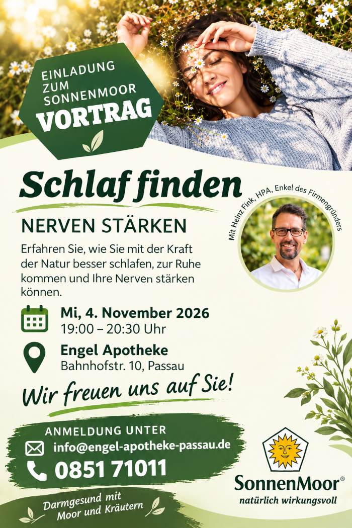 Vortrag am 04.11.2026: Einladung zum Sonnen Moor Vortrag Schlaf finden